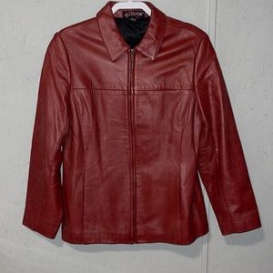 J.G. Hook Red Leather Jacket size Medium